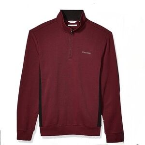 Calvin Klein Burgundy 1/4 Zip Pullover Sweater